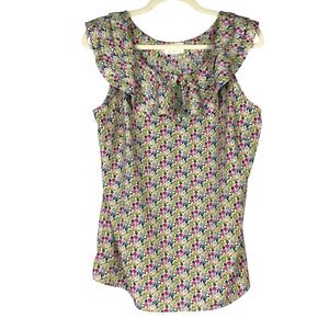 Liberty of London For Target Ditsy Granny Floral Ruffle Blouse Tank Top‎ XL